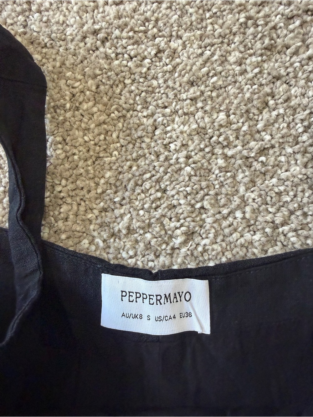 Peppermayo Black Mini Dress with White Tie Detail Size 4 - Picture 6 of 8
